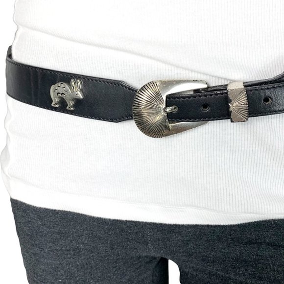 VINTAGE 1990 Native American Leather Animal Spirit Totem Belt - Picture 2 of 10